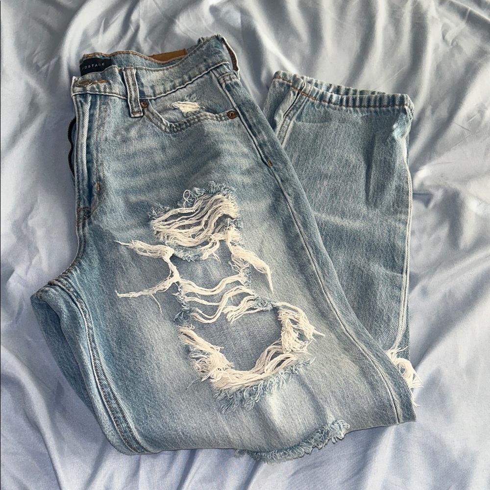 Distressed Light Blue Jeans